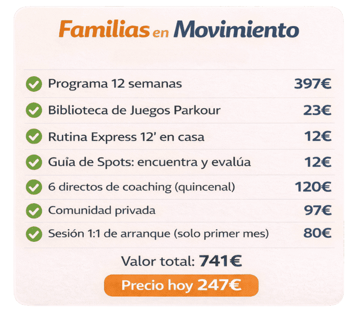 precio y bonos curso de parkour online